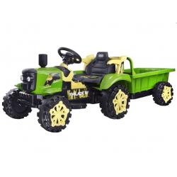 Elektrinis traktorius žalias su priekaba TRUCK III